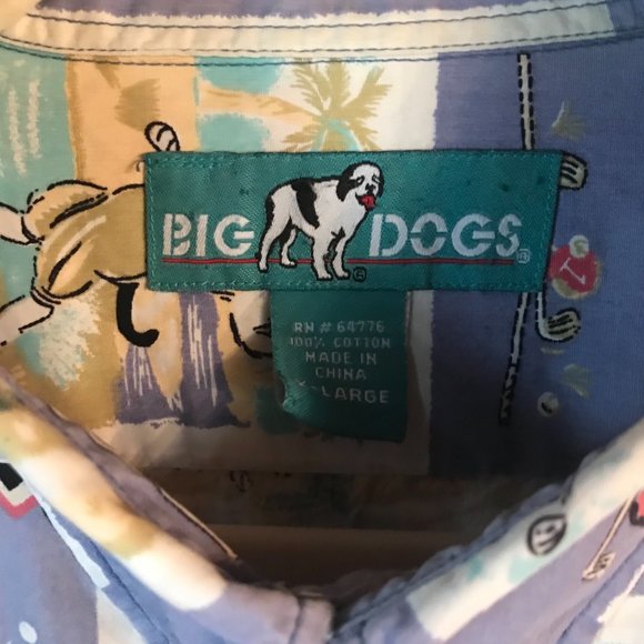 Big Dog Men's Button Down Shirt Golf Theme Size XL - Picture 2 of 8